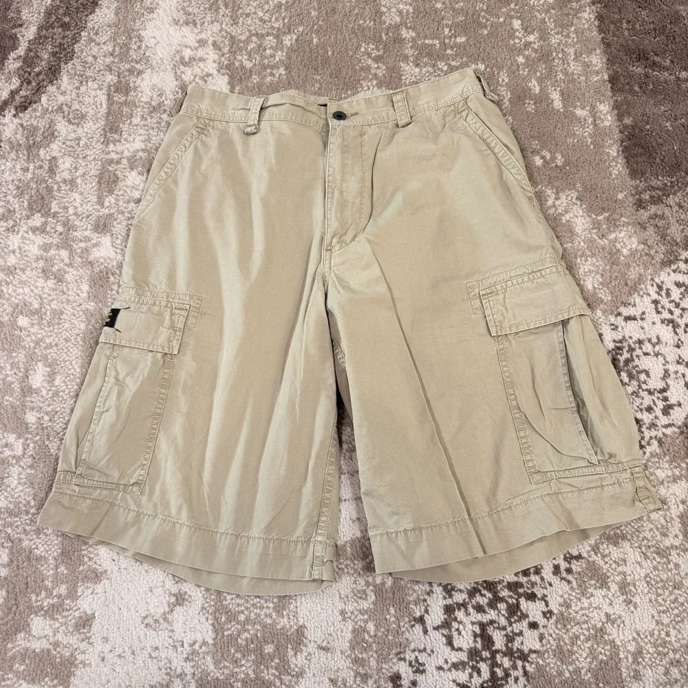VTG Y2K Polo Jeans Co Ralph Lauren Military Style Baggy Cargo Shorts 33 Grunge
